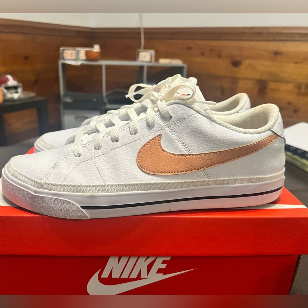 Men’s Nike Court Legacy, white, size 10.5.  Comes with original box.